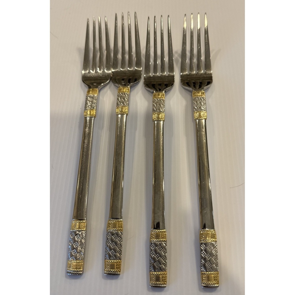 Wallace Golden Corsica Dinner Forks Fork Set Of 4 Stainless 18/10 Flatware 8"